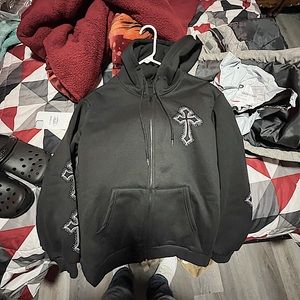White Cross Zip Up